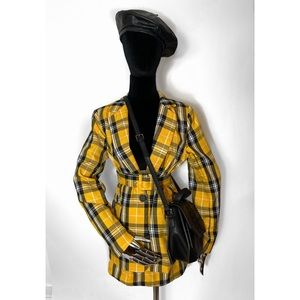 Fashion Nova Black and Yellow Stripped Clueless Inspired Two Piece Set